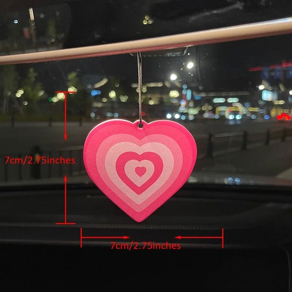 Y2K Pink Heart Car Air Freshener Hanging Fragrance Ornament 6