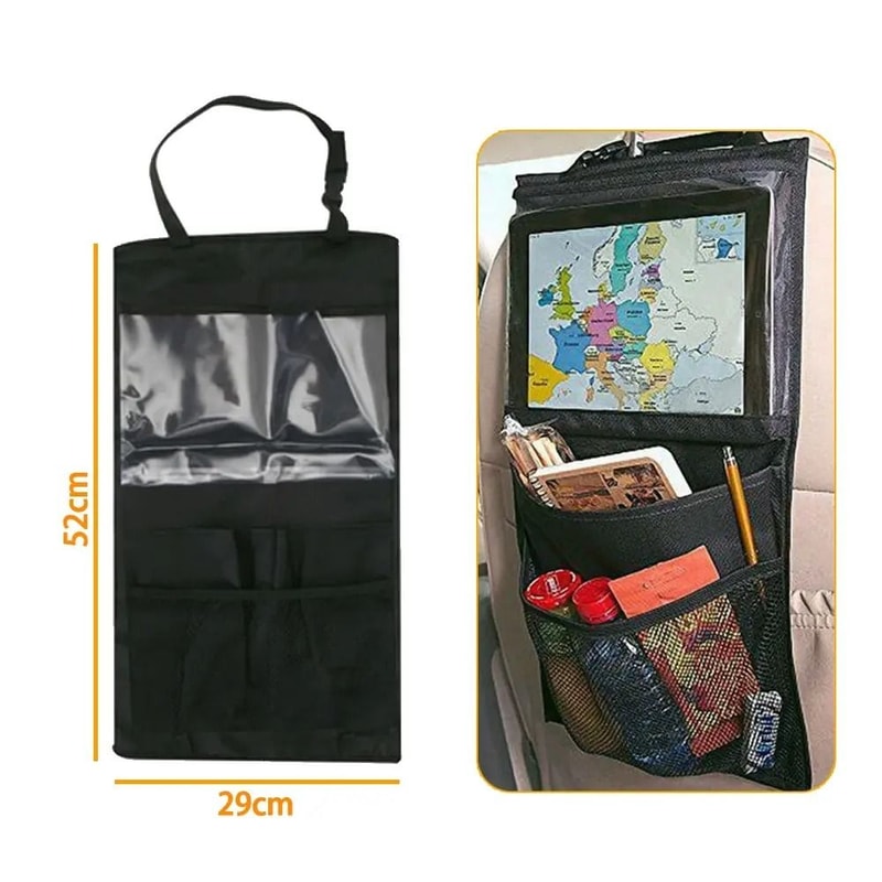Car Back Seat Organizer With Tablet Holder Travel Storage Pocket 3