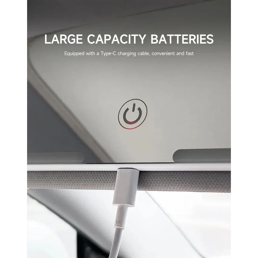 Rechargeable LED Car Makeup Mirror With 3 Light Modes 5