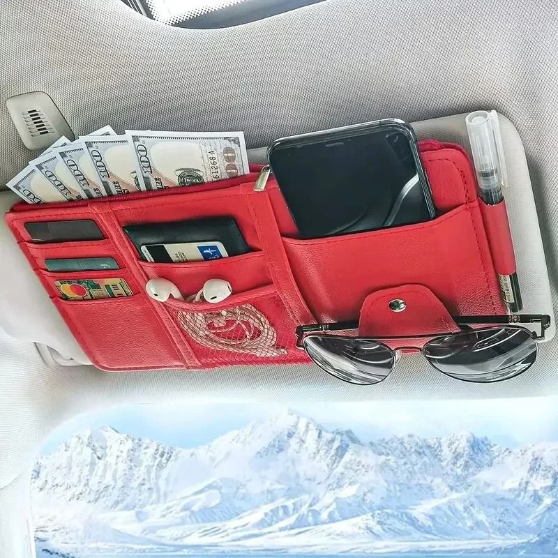 Car Sun Visor Organizer Multi Pocket Document Storage Holder 5