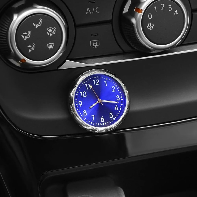Mini Electronic Car Clock Dashboard Timepiece Ornament 0
