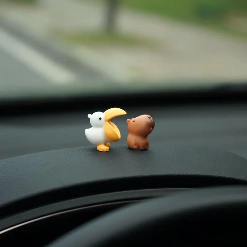 Cute Capybara Duck Car Dashboard Ornament Figurine 4