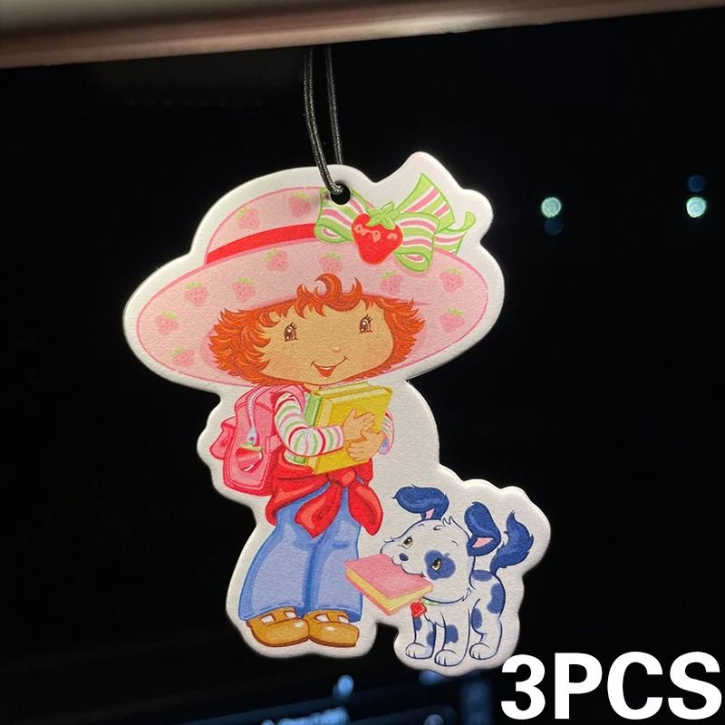 Strawberry Girl Cartoon Car Air Freshener Hanging Ornament Hotel Scent Sachet 2