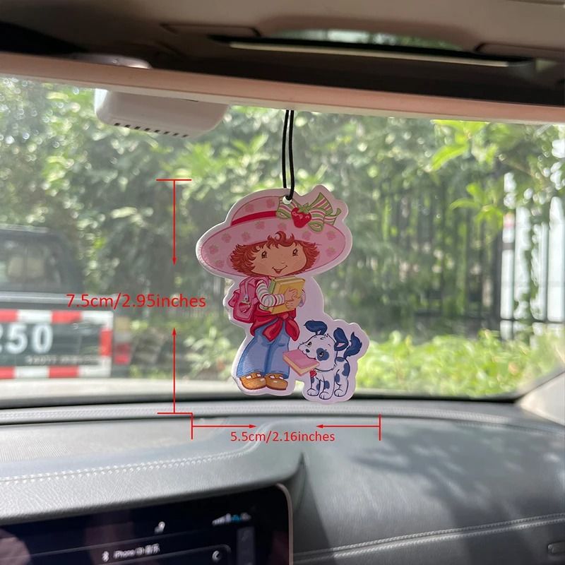 Strawberry Girl Cartoon Car Air Freshener Hanging Ornament Hotel Scent Sachet 4