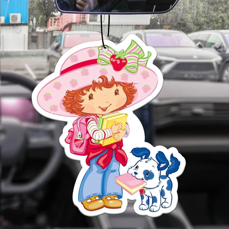 Strawberry Girl Cartoon Car Air Freshener Hanging Ornament Hotel Scent Sachet 5