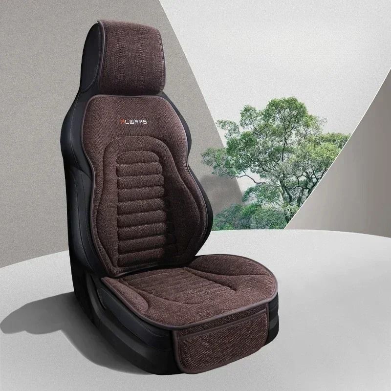 Universal Linen Car Seat Cover Breathable Anti Slip Seat Protector Cushion 3