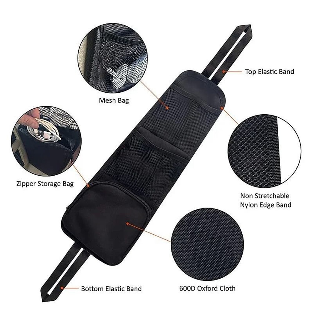 Car Seat Side Organizer Multi Pocket Storage Bag With Drink Holder 3