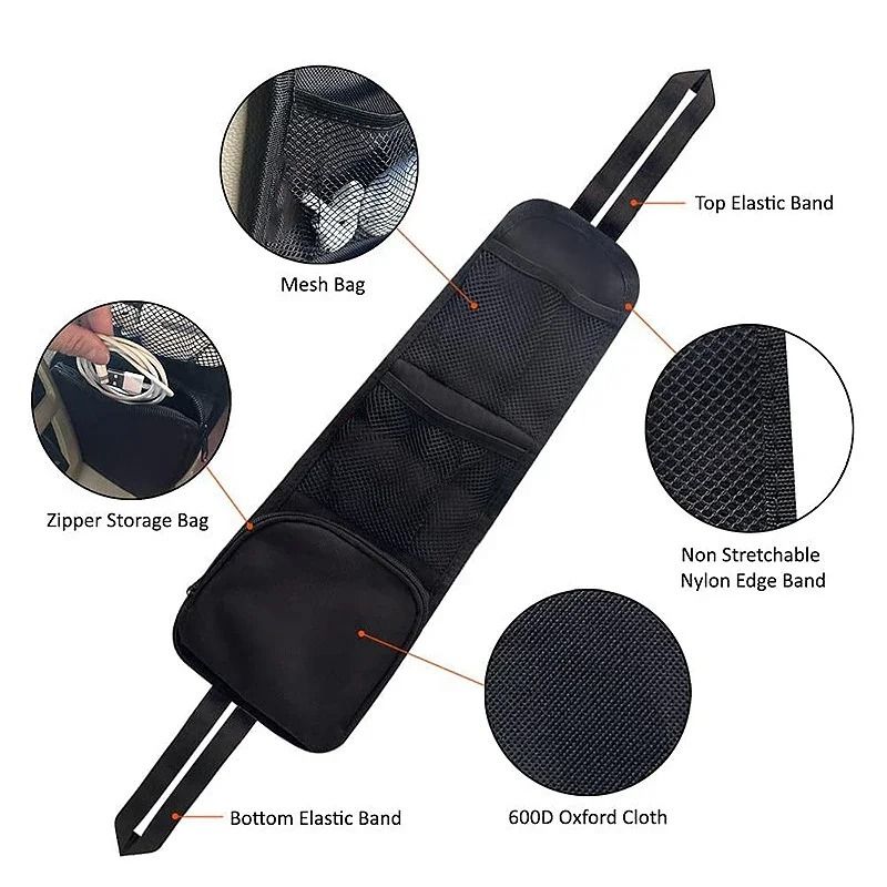 Car Seat Side Organizer Multi Pocket Storage Bag With Drink Holder 3