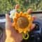 Handmade Woven Sunflower Car Hanging Ornament Rearview Mirror Decor 2