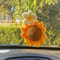 Handmade Woven Sunflower Car Hanging Ornament Rearview Mirror Decor 4