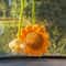 Handmade Woven Sunflower Car Hanging Ornament Rearview Mirror Decor 5