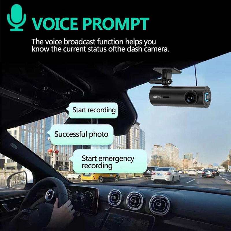 4K WiFi Mini Dash Cam Car Driving Recorder With Parking Monitor 8