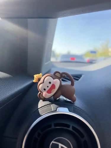 Cute Mini Monkey Car Ornament Rearview Mirror Dashboard Decor