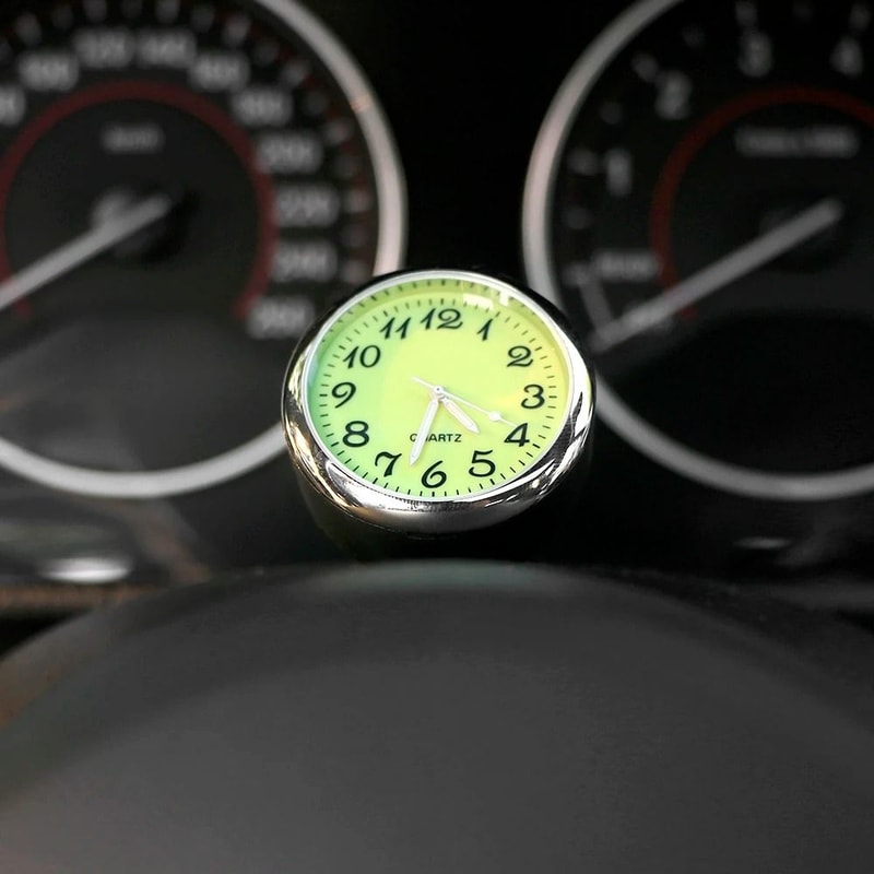 Luminous Car Dashboard Clock Thermometer Hygrometer Ornament 6