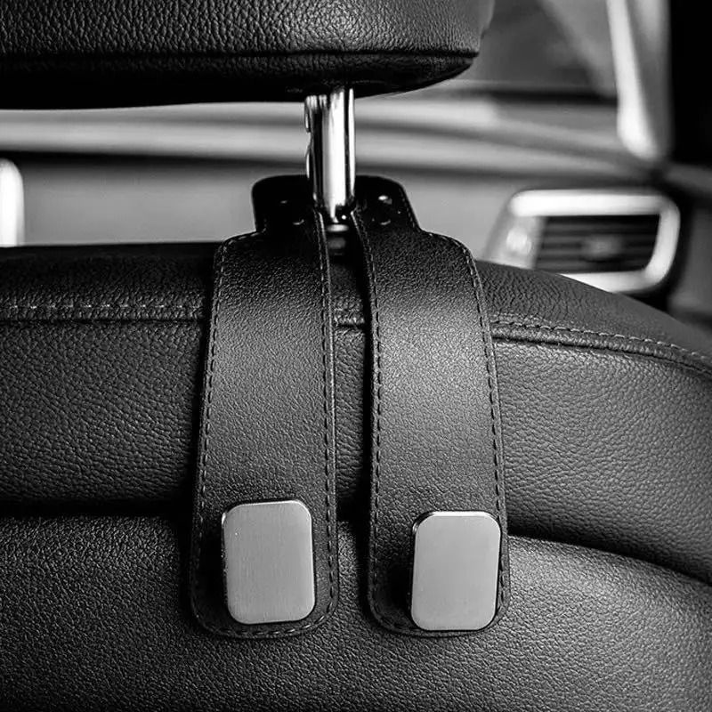 2 In 1 Car Seat Back Cover And Hook Organizer Faux Leather Protector 2