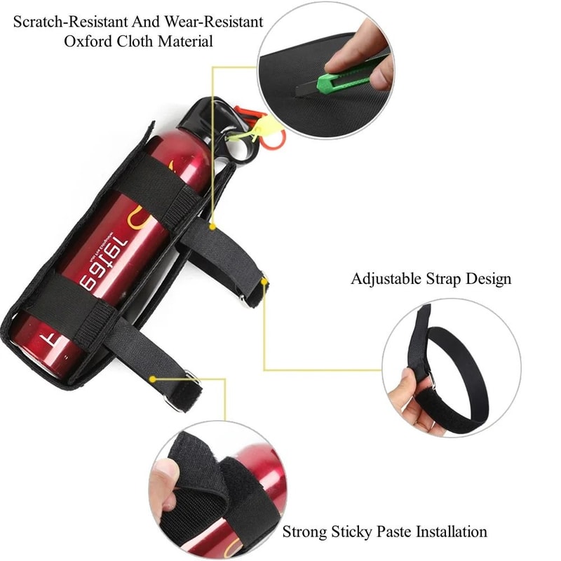 Jeep Wrangler Roll Bar Fire Extinguisher Holder Mount Strap Organizer 7