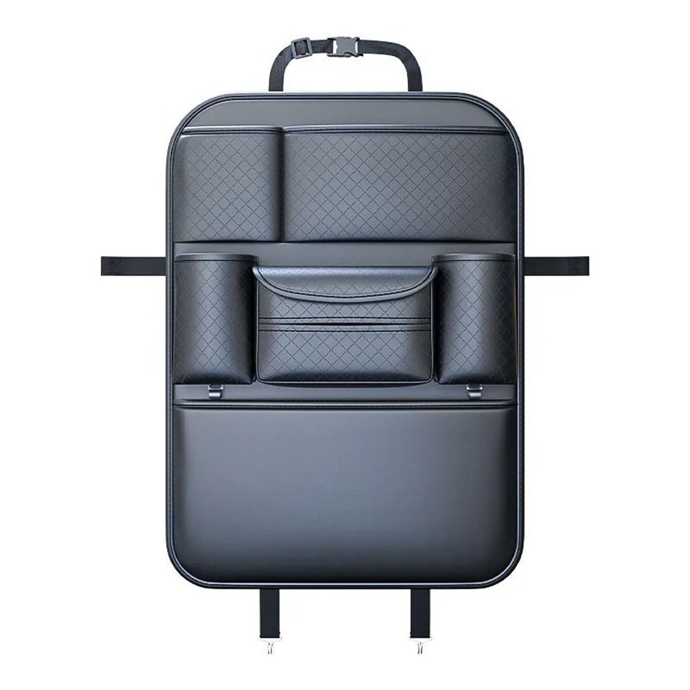 Luxury Faux Leather Car Seat Back Organizer Multi Pocket Storage Bag 1
