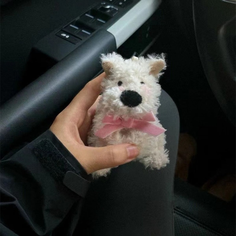 Cute Plush Puppy Steering Column Decor Car Interior Accessory 7