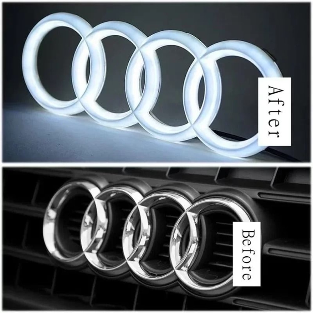 Audi Front Grill LED Emblem Light Car Logo Lamp Accessory 6