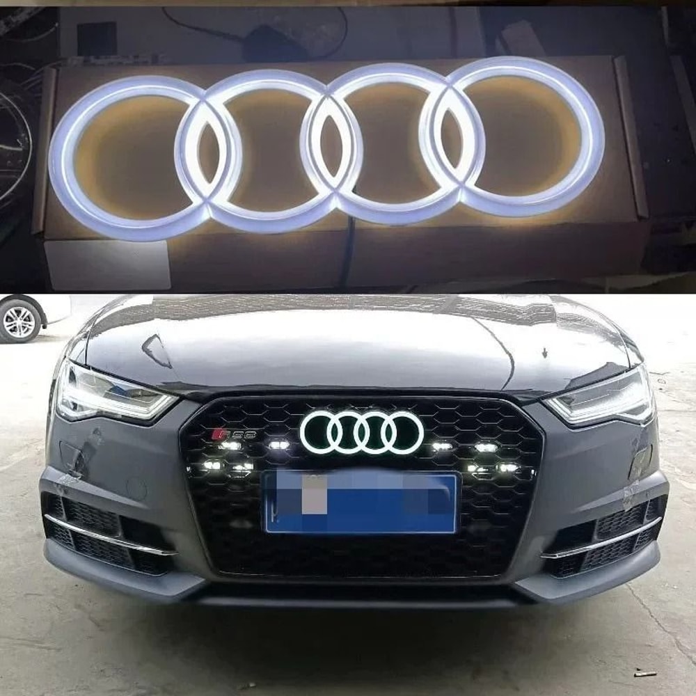 Audi Front Grill LED Emblem Light Car Logo Lamp Accessory 0