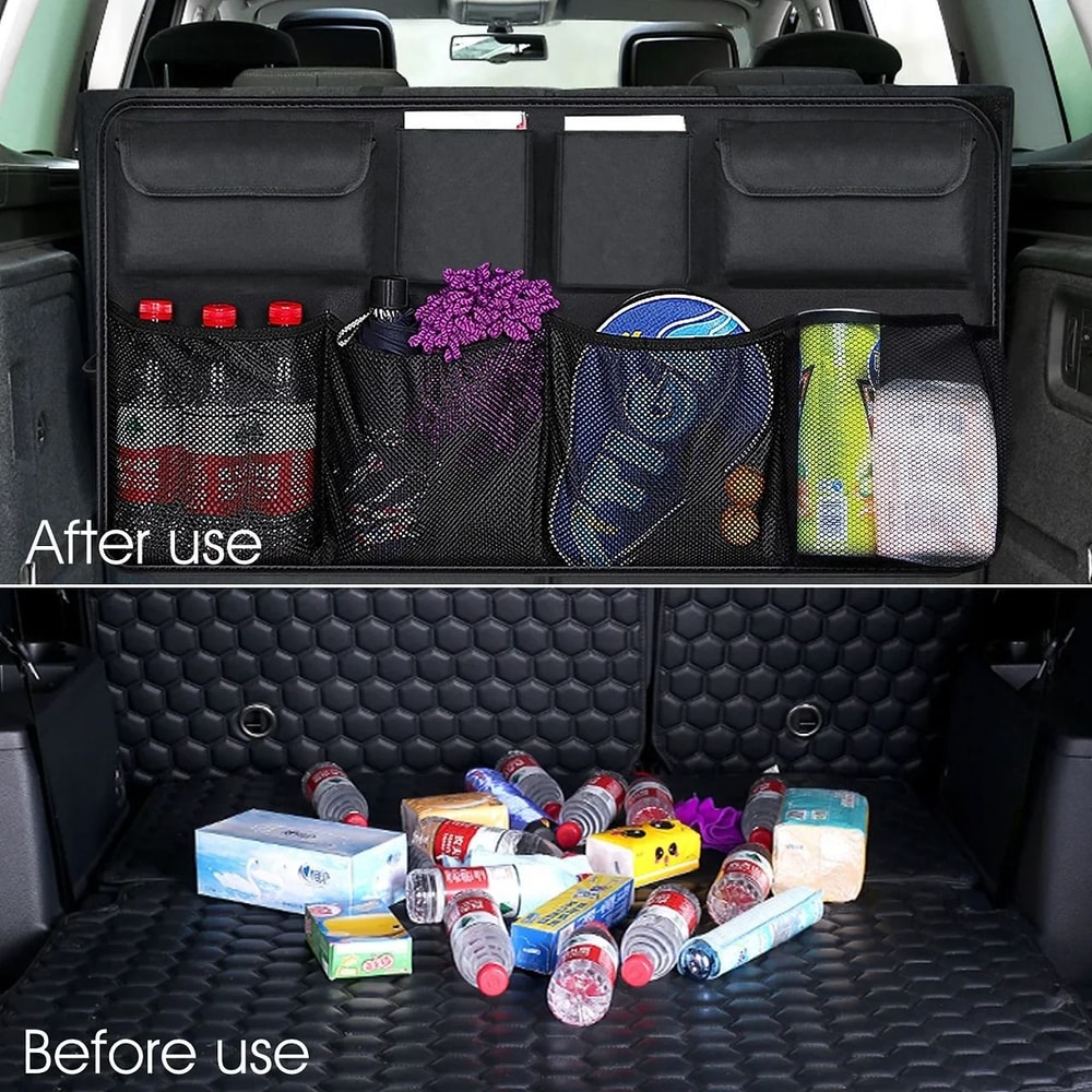 Universal Adjustable Car Trunk And Backseat Storage Organizer Net 4