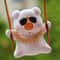 Cute Pink Swing Pig Rearview Mirror Car Pendant 2