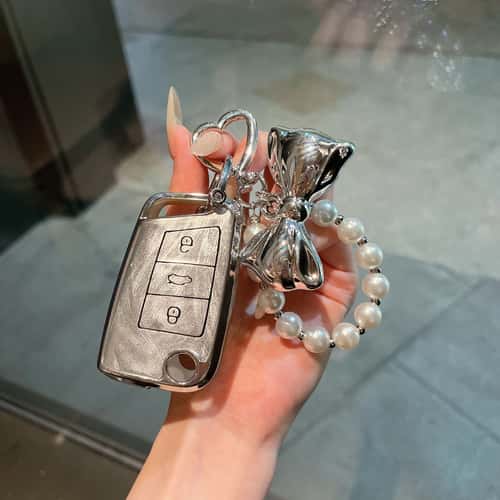 Premium Volkswagen Car Key Case Cover with Keychain