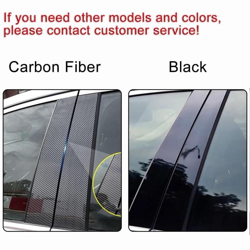 Gloss Black Window Pillar Trim Stickers For Peugeot And Citroen 10