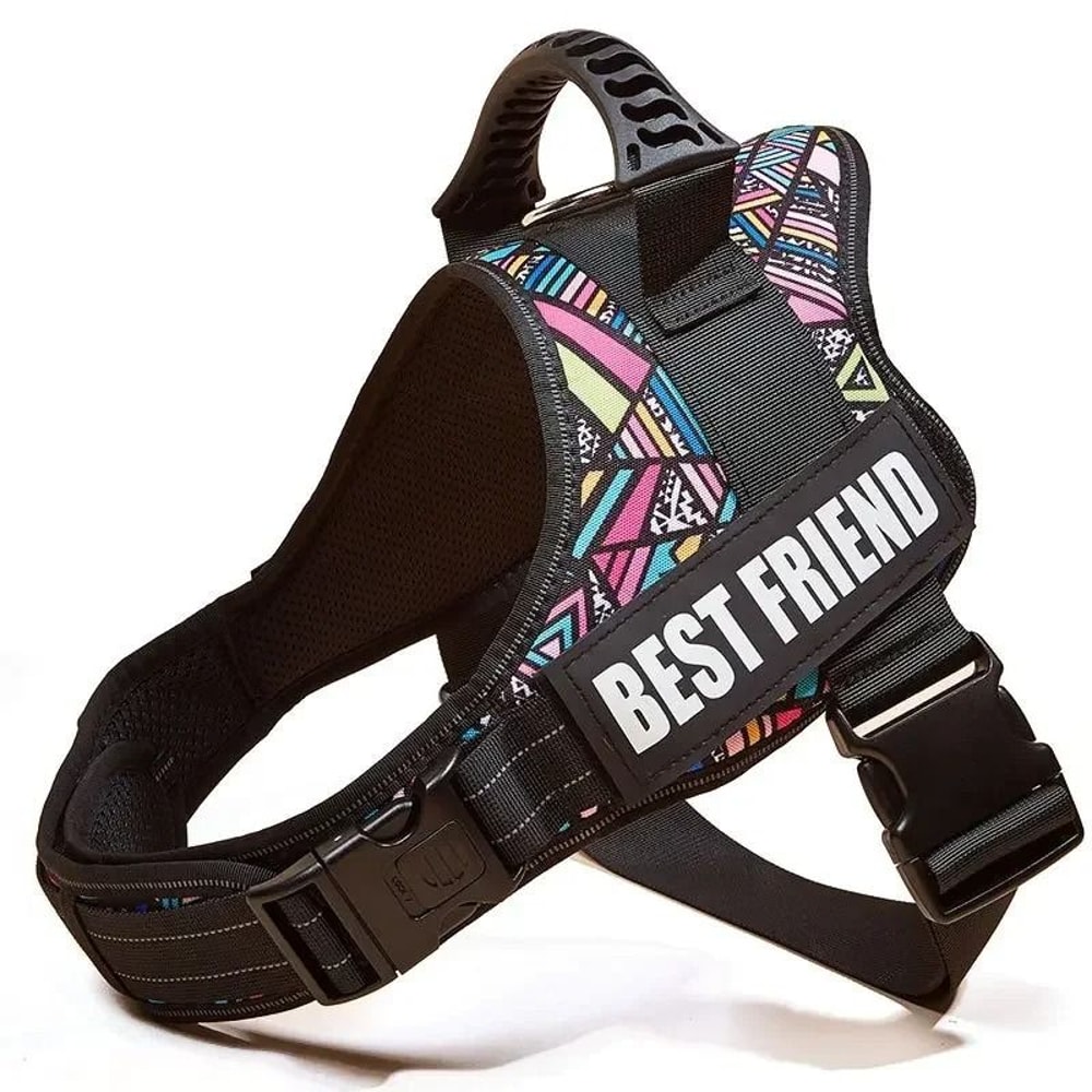 ComfortFit Adjustable Nylon Dog Harness With Custom Name ID 6