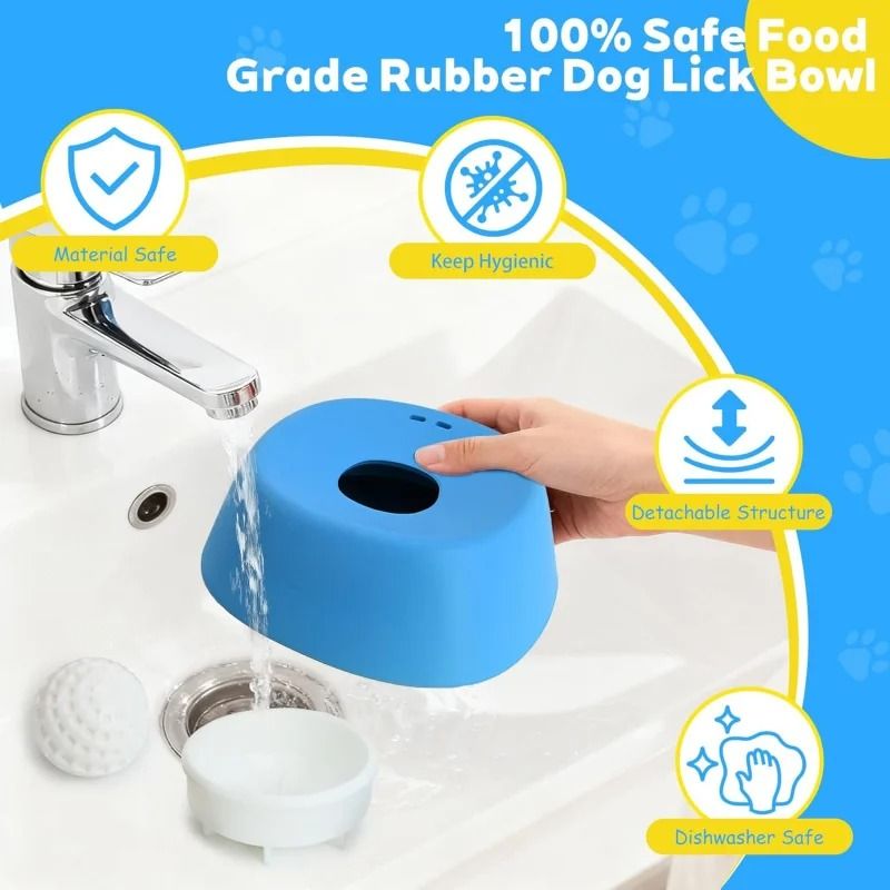CalmBite Slow Feeder Dog Bowl And Lick Mat For Healthy Feeding 5