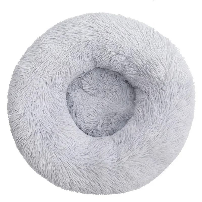 SnuggleCloud Plush Round Pet Bed For Dogs And Cats 11