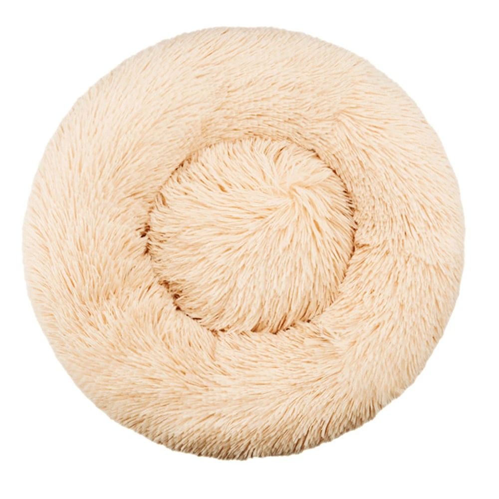 SnuggleCloud Plush Round Pet Bed For Dogs And Cats 12