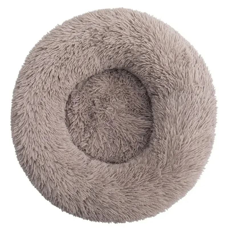 SnuggleCloud Plush Round Pet Bed For Dogs And Cats 14