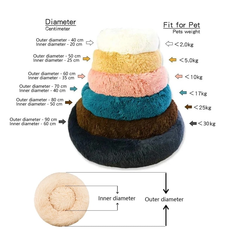SnuggleCloud Plush Round Pet Bed For Dogs And Cats 17