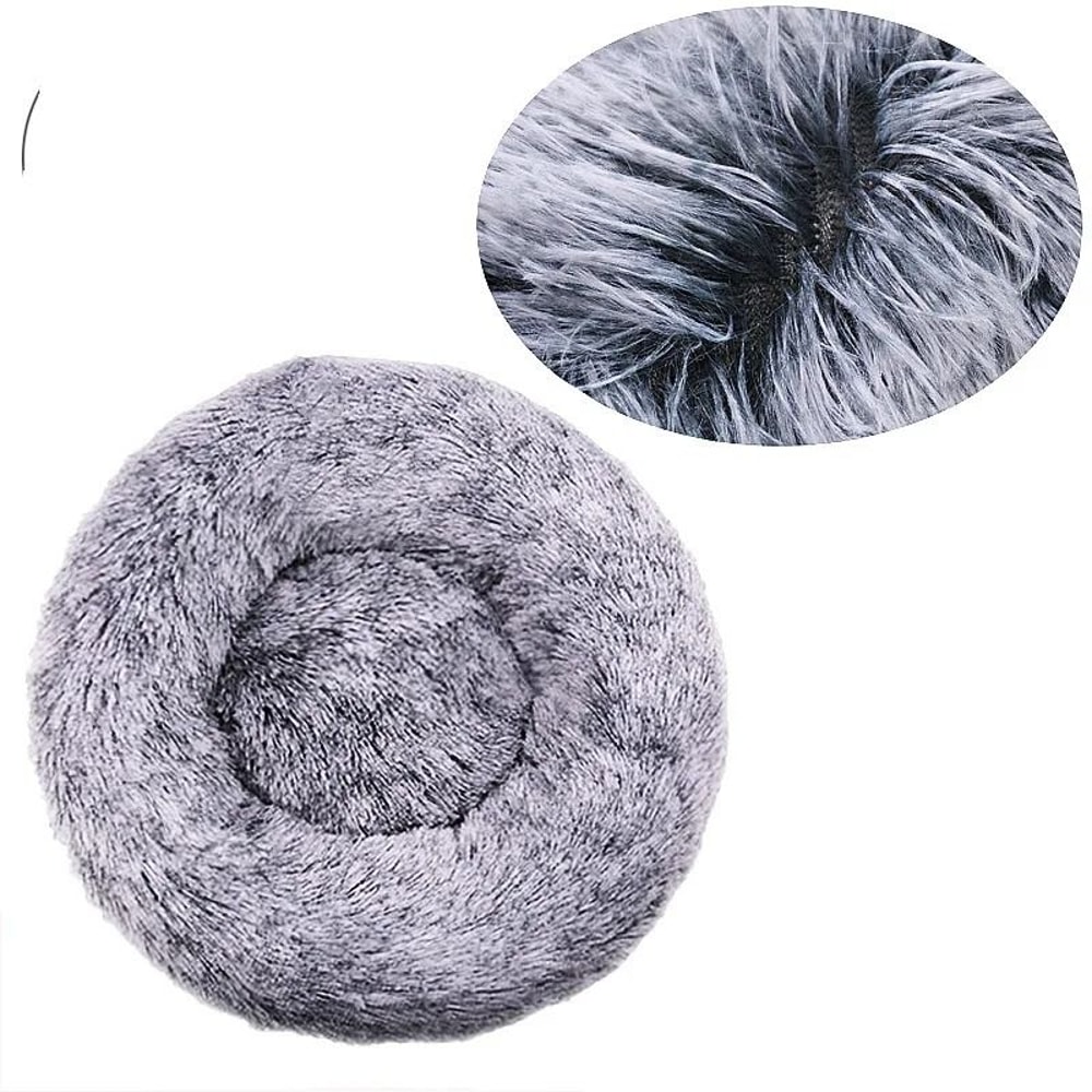 SnuggleCloud Plush Round Pet Bed For Dogs And Cats 2