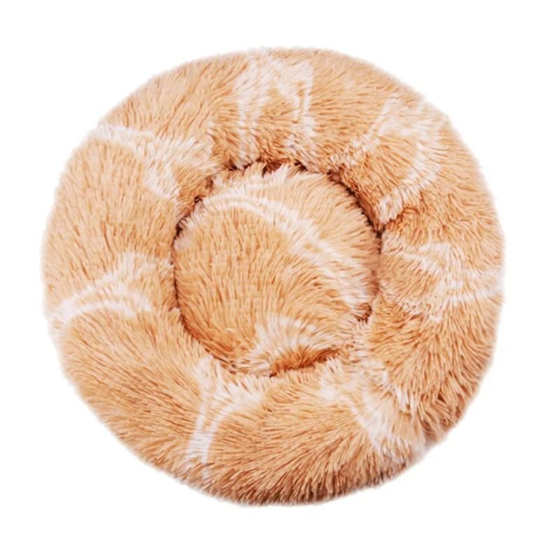 SnuggleCloud Plush Round Pet Bed For Dogs And Cats 8