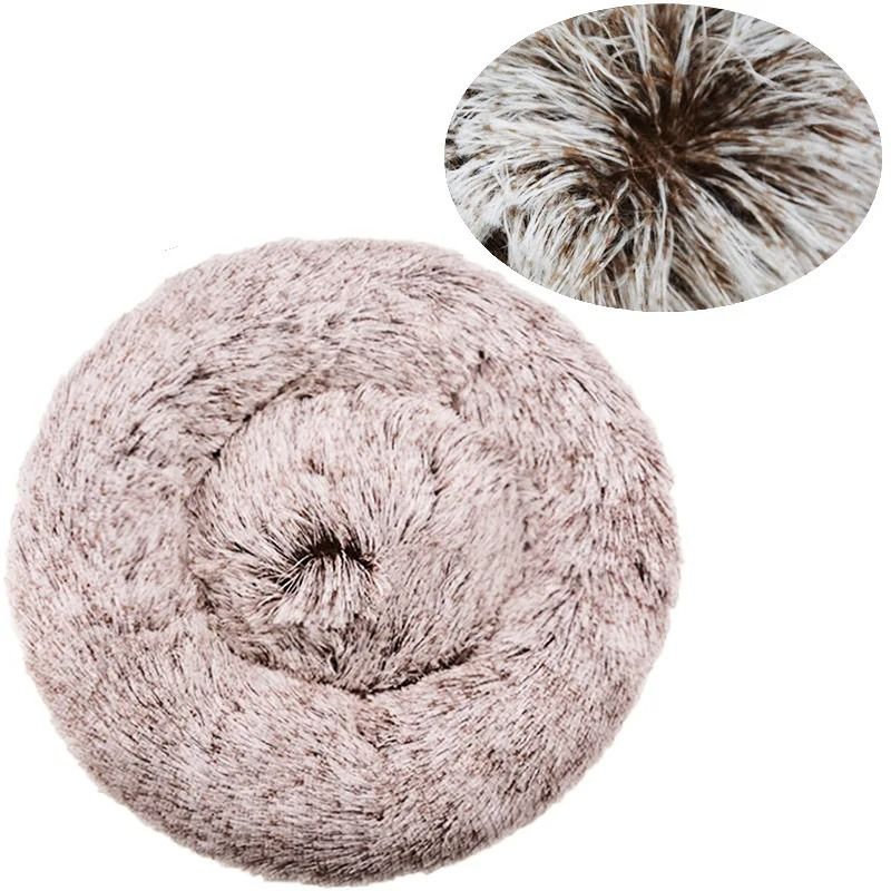 SnuggleCloud Plush Round Pet Bed For Dogs And Cats 3
