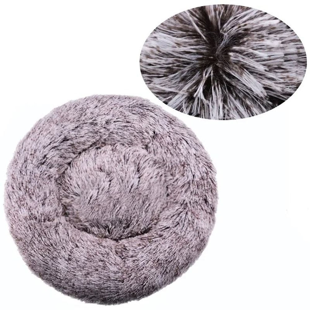 SnuggleCloud Plush Round Pet Bed For Dogs And Cats 4