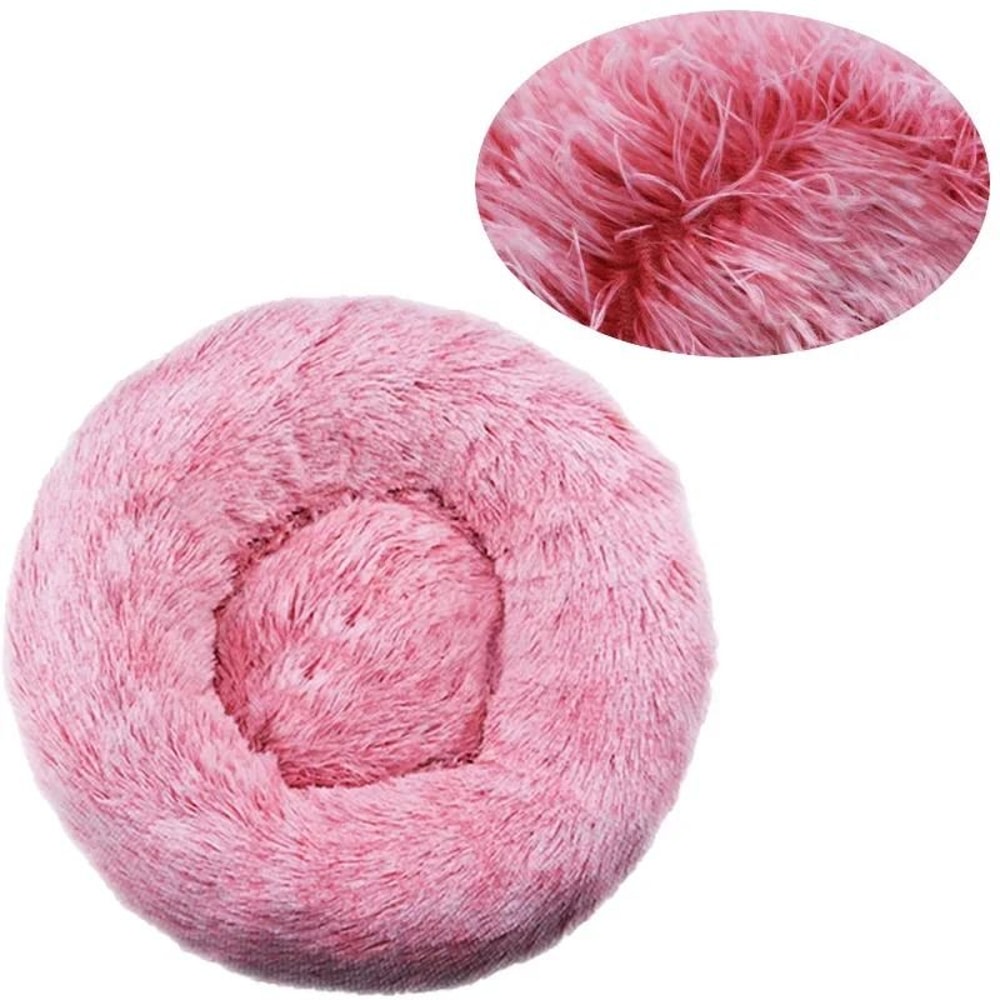 SnuggleCloud Plush Round Pet Bed For Dogs And Cats 5
