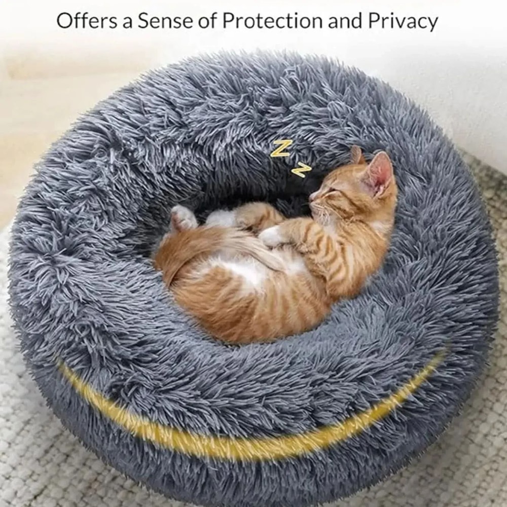 SnuggleCloud Plush Round Pet Bed For Dogs And Cats 20