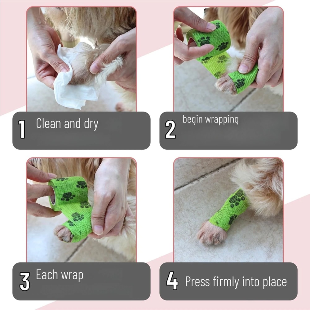 PawGuard Self Adhesive Dog Leg Wrap Bandages For Paw Protection 18