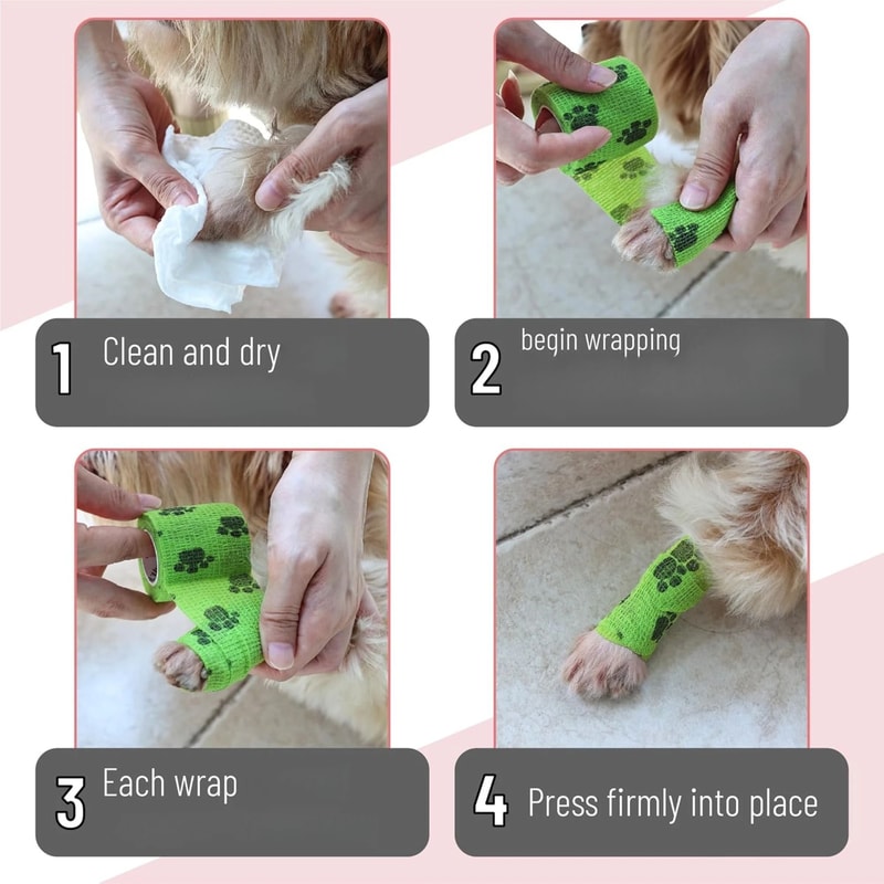 PawGuard Self Adhesive Dog Leg Wrap Bandages For Paw Protection 18