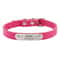 SafeTag Personalized PU Leather Dog Collar With Engraved Name ID 13