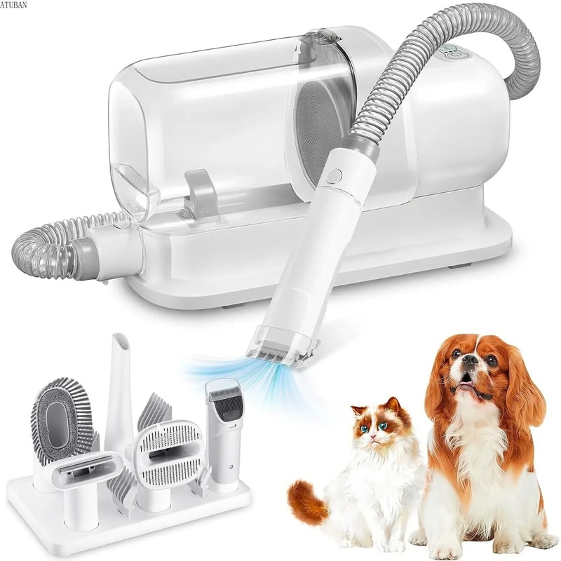 FurClean Pet Grooming Vacuum Kit With Large Hair Collection Cup 10