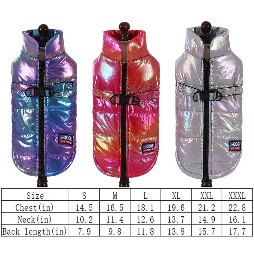 Rainbow Cozy Pet Vest Winter Dog Coat For Small And Medium Dogs 4