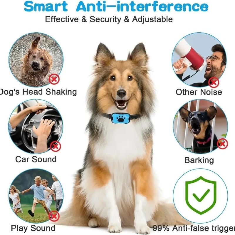 QuietPaw Rechargeable Ultrasonic Anti Bark Dog Training Collar 6