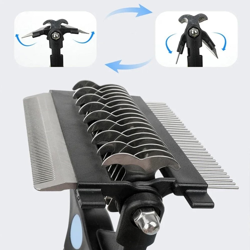 FurEase 3 In 1 Pet Deshedding Brush And Knot Remover Comb 7