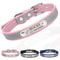 Personalized PU Leather Dog Collar With Engraved Name Tag 0