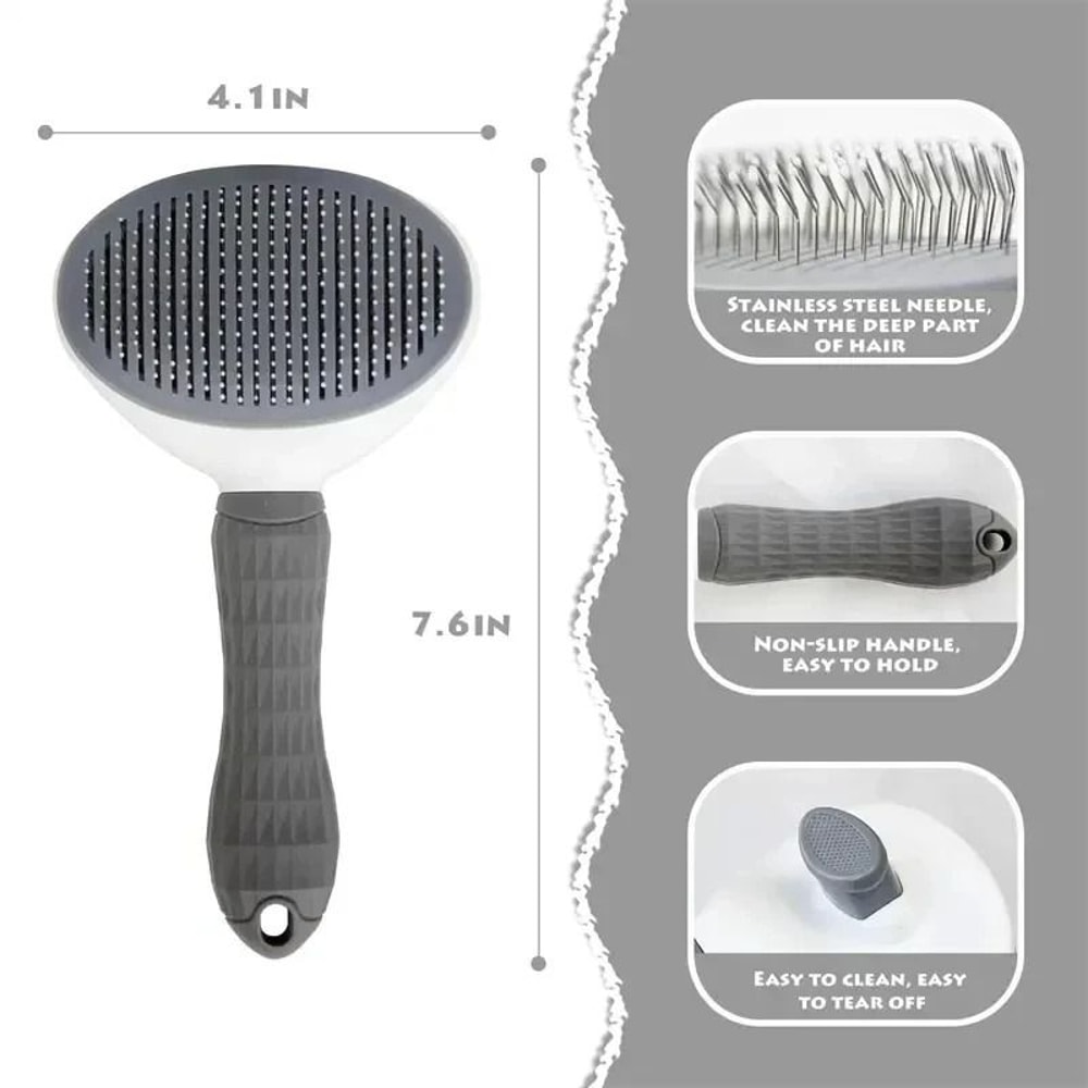 FurEase Self Cleaning Pet Hair Remover Brush For Dogs And Cats 5
