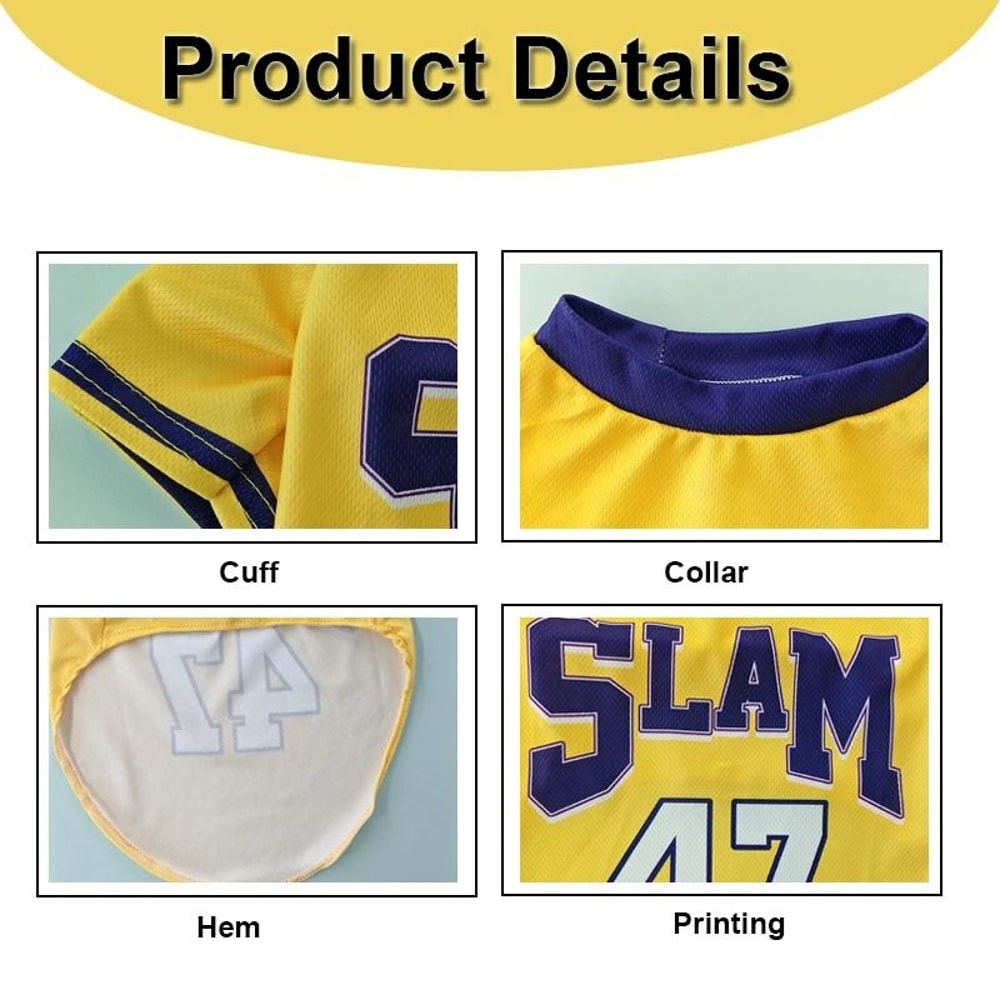 Slam 47 Breathable Dog Basketball Jersey Shirt 1